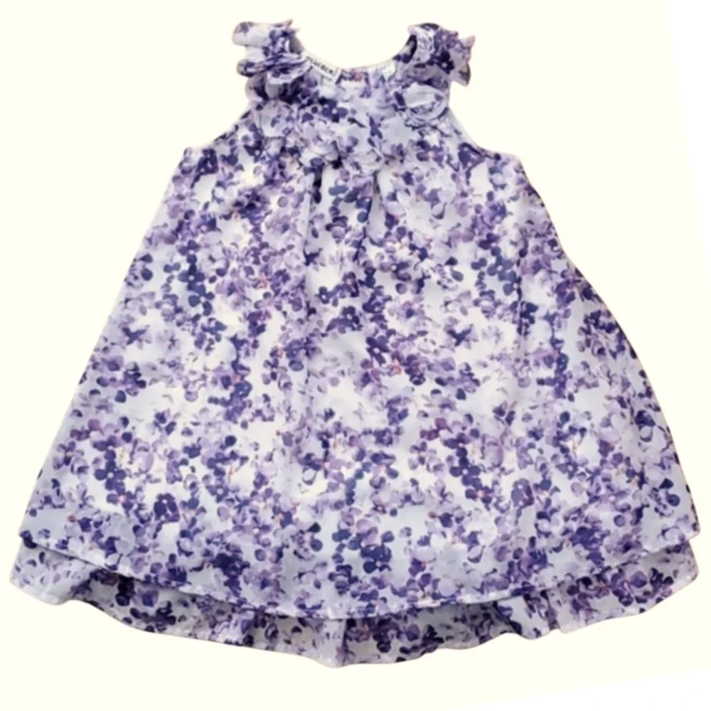 Blueberi Boulevard‎ Girls Flowy Purple Floral Sleeveless Dress Size 4
